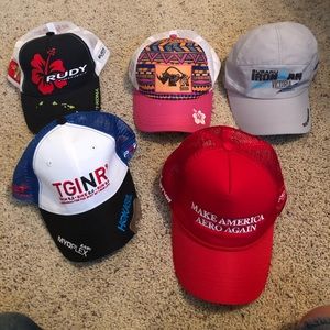 Group of 5 hats - triathlon - Rudy - Ironman -
